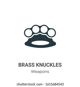 Brass knuckles glyph icon vector on white background. Flat vector brass knuckles icon symbol sign from modern weapons collection for mobile concept and web apps design.