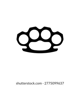 Brass Knuckles Hand Weapon Black Filled Icon - Brawler Game UI