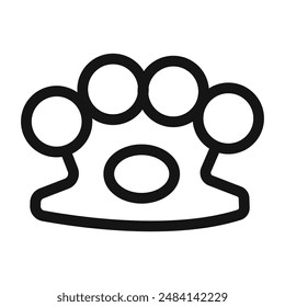 brass knuckles icon black and white vector sign