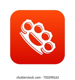 Brass knuckles icon digital red for any design isolated on white vector illustration