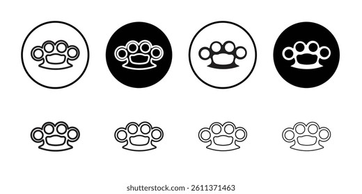 brass knuckles icon Flat art illustration in outline