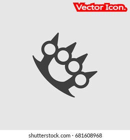 Brass knuckles icon isolated sign symbol and flat style for app, web and digital design. Vector illustration.