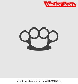 Brass knuckles icon isolated sign symbol and flat style for app, web and digital design. Vector illustration.