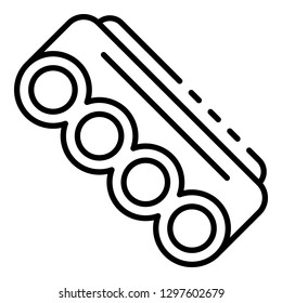 Brass knuckles icon. Outline brass knuckles vector icon for web design isolated on white background