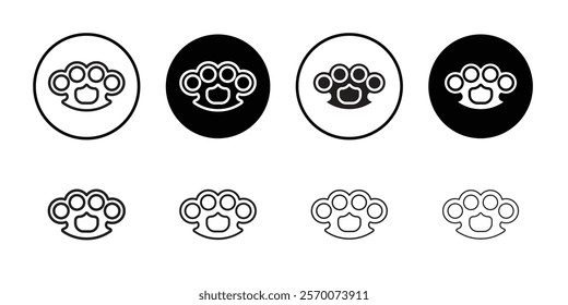 brass knuckles icon Outline vector for web ui