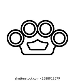 brass knuckles icon Outline vector symbol sign