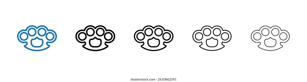 brass knuckles icon Outline vector logo for web ui