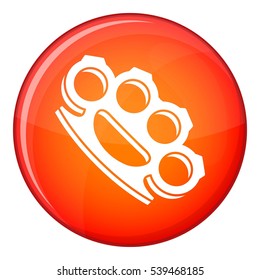 Brass knuckles icon in red circle isolated on white background vector illustration