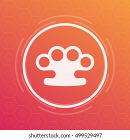brass knuckles icon, sign, vector illustration