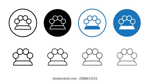 brass knuckles icon Simple outline vector logo