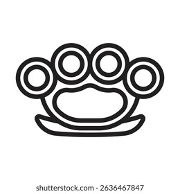 brass knuckles icon Thin line illustration