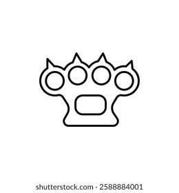brass knuckles icon Vector logo set flat