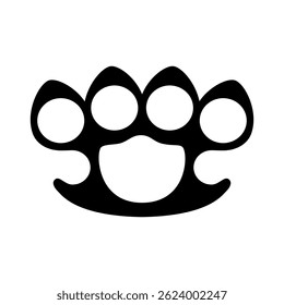 Brass knuckles ícone vetor. silhueta isolada no branco. Design de ilustração vetorial