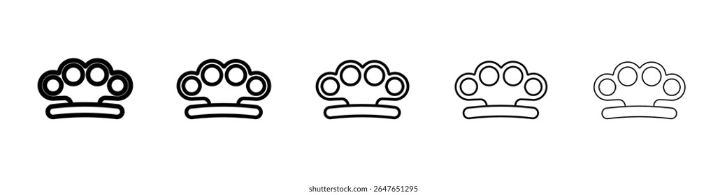brass knuckles icon vector thin outline style sign