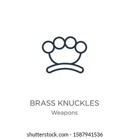 Brass knuckles icon vector. Trendy flat brass knuckles icon from weapons collection isolated on white background. Vector illustration can be used for web and mobile graphic design, logo, eps10