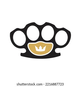 Brass knuckles, or known as knuckles logo with a crown at the center