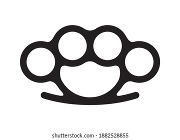 Brass knuckles or brass knucks weapon flat vector icon for games and websites