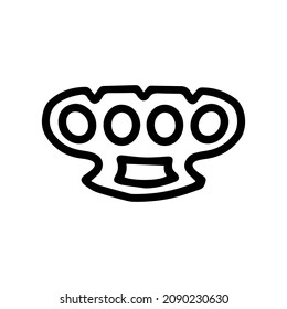 brass knuckles line vector doodle simple icon