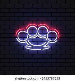 Messing Fingerknöchel Neon auf hellem Hintergrund. Vektorillustration