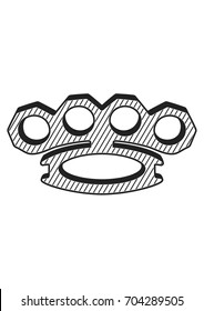 Brass knuckles on the white backgound