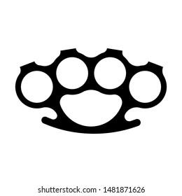 brass knuckles silhouette vector illustration on white isolated background
