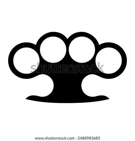 Brass knuckles silhouette. Vector image