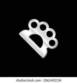 Brass Knuckles silver plated metallic icon
