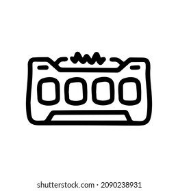 brass knuckles taser line vector doodle simple icon