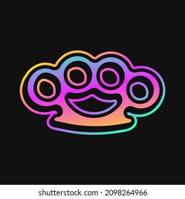 Brass se nuca con la estampada de camisetas de gradiente moderno. Ilustración de dibujos animados en línea vectorial. Manguitos de latón, impresión de armas para camiseta, afiche, pegatina, concepto de logotipo