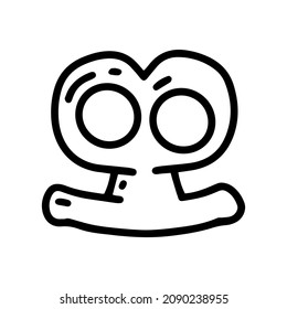 Messing knuckelt zwei Finger Linie Vektordoodle einfache Symbol