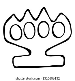 Brass Knuckles vector doodle 