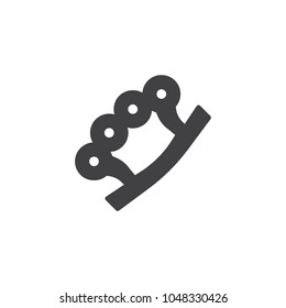 Brass knuckles vector icon. filled flat sign for mobile concept and web design. Knuckle-duster simple solid icon. Symbol, logo illustration. Pixel perfect vector graphics