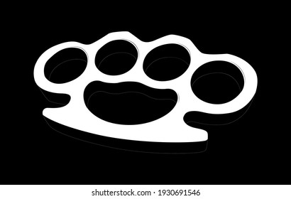 brass knuckles white on black background