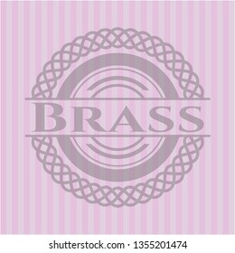 Brass pink emblem. Retro