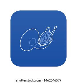 Brass pipe icon blue vector isolated on white background