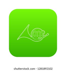 Brass pipe icon green vector isolated on white background