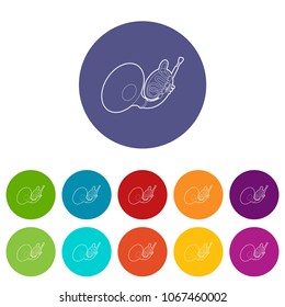 Brass pipe icons color set vector for any web design on white background