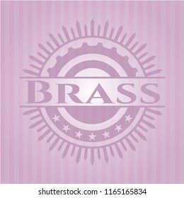 Brass retro style pink emblem