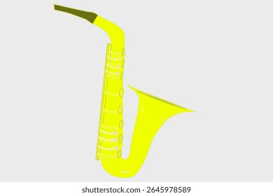 Brass Saxophone Desenho de instrumento musical
