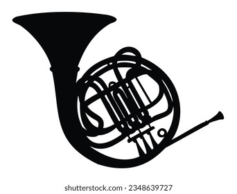 Brass silhouette vector art music instrument