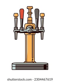 Brass and Stainless Beer Dispenser icon isolated