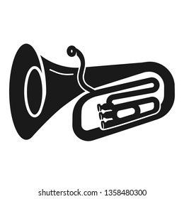 Brass trumpet icon. Simple illustration of brass trumpet vector icon for web design isolated on white background