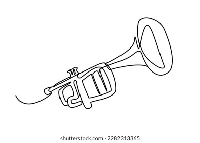 brass trumpet musical instrument minimalist line art