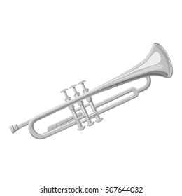 Brass tube icon. Gray monochrome illustration of brass tube vector icon for web