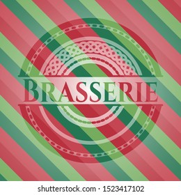 Brasserie christmas emblem background. Vector Illustration. Detailed.
