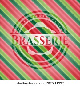 Brasserie christmas style badge. Vector Illustration. Detailed.