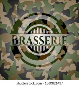 Brasserie on camo texture