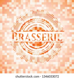 Brasserie orange mosaic emblem
