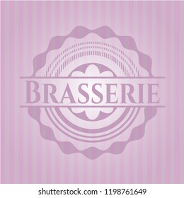 Brasserie pink emblem. Retro