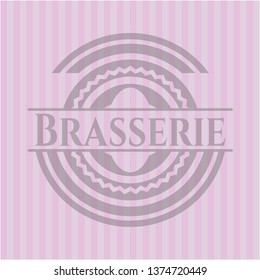 Brasserie pink emblem. Retro